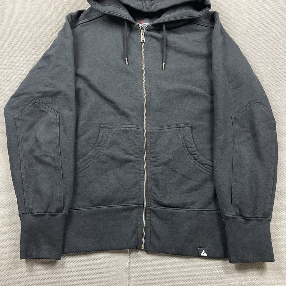 American Giant Hoodie Mens Large Black Heavy Cotton Zip Up Sweater Outdoor Work - Picture 2 of 12